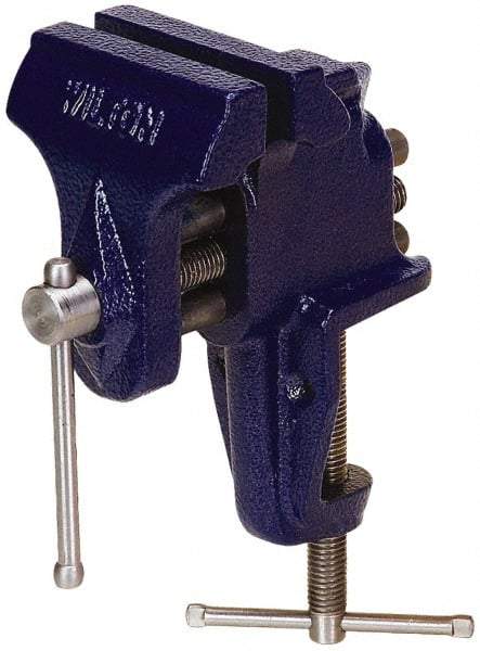 Wilton - 3" Jaw Width x 2-1/2" Jaw Opening Capacity, 2-5/8" Throat Depth, Bench & Pipe Combination Vise - 3/8" Max Pipe Capacity, Stationary Base, Clamp-On Attachment, Cast Iron - A1 Tooling