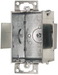 Cooper Crouse-Hinds - 1 Gang, (4) 1/2" Knockouts, Steel Rectangle Switch Box - 3" Overall Height x 2" Overall Width x 2-1/2" Overall Depth - A1 Tooling