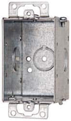 Cooper Crouse-Hinds - 1 Gang, (5) 1/2" Knockouts, Steel Rectangle Switch Box - 3" Overall Height x 2" Overall Width x 2-1/2" Overall Depth - A1 Tooling