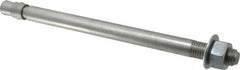 Red Head - 3/4" Diam, 3/4-10, 12" OAL, Grade 3, Wedge Expansion Concrete Anchor - Steel, Zinc Plated, 1-3/4" Thread Length, Tie Wire Head, 3/4" Drill - A1 Tooling