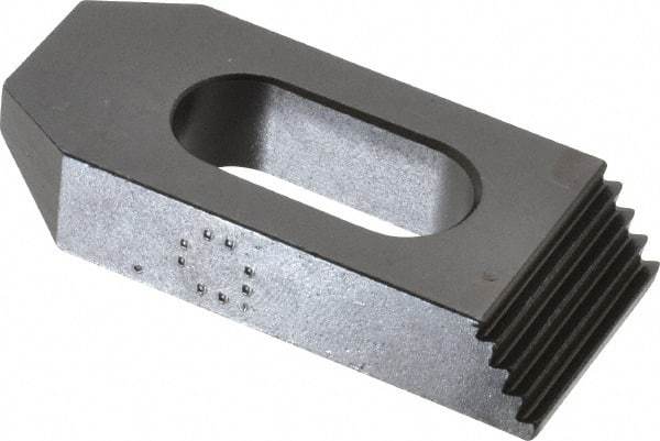 TE-CO - 1/2" Stud, Steel, Plain Strap Clamp - 11/16" Travel, 2-1/2" OAL x 1-1/8" Wide x 1/2" High, Black Oxide Finish, Tapered Nose - A1 Tooling