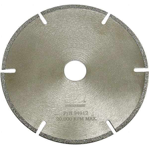 Dynabrade - 4-1/2" Diam, 3/8" Arbor Hole Diam, 6 Tooth Wet & Dry Cut Saw Blade - Diamond-Tipped, Standard Round Arbor - A1 Tooling