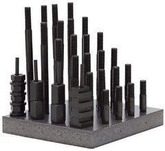 Gibraltar - 38 Piece, 5/8-11 Stud, 13/16" T Slot, T Nut & Stud Kit - 1-1/4" T-Slot Nut Width, 3, 4, 5, 6, 7, 8" Stud Lengths - A1 Tooling