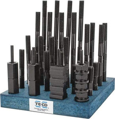 TE-CO - 38 Piece, 1/2-13 Stud, 9/16" T Slot, T Nut & Stud Kit - 7/8" T-Slot Nut Width, 3, 4, 5, 6, 7, 8" Stud Lengths - A1 Tooling