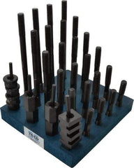 TE-CO - 38 Piece, 1/2-13 Stud, 5/8" T Slot, T Nut & Stud Kit - 1" T-Slot Nut Width, 3, 4, 5, 6, 7, 8" Stud Lengths - A1 Tooling