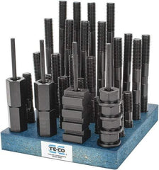 TE-CO - 38 Piece, 5/8-11 Stud, 3/4" T Slot, T Nut & Stud Kit - 1-1/4" T-Slot Nut Width, 3, 4, 5, 6, 7, 8" Stud Lengths - A1 Tooling