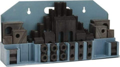 Value Collection - 52 Piece Fixturing Step Block & Clamp Set with 1" Step Block, 11/16" T-Slot, 5/8-11 Stud Thread - 1-1/8" Nut Width, 3, 4, 5, 6, 7 & 8" Stud Lengths - A1 Tooling