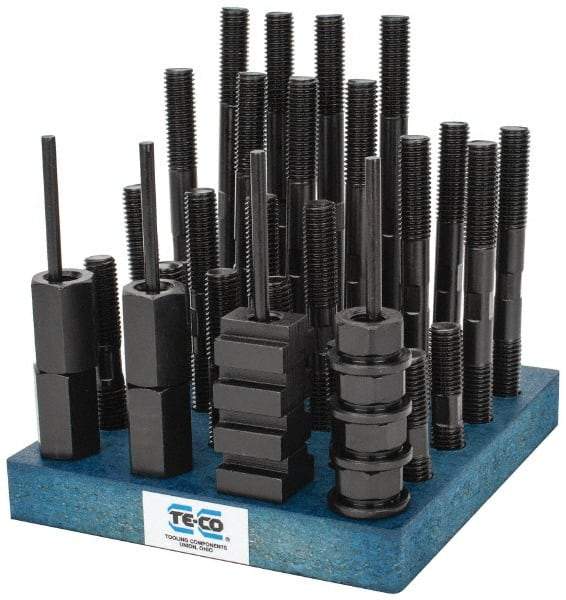 TE-CO - 41 Piece, 5/8-11 Stud, T Nut & Stud Kit - 3, 4, 5, 6, 7, 8" Stud Lengths - A1 Tooling