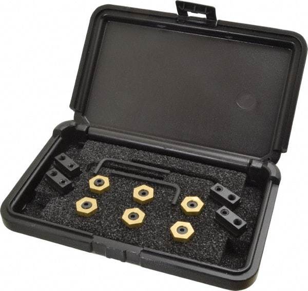 Mitee-Bite - 12 Piece Fixture Clamp T-Slot Kit with 1" Step Block, 3/8" T-Slot & 1/4-20 Stud Thread - 0.19" Nut Width - A1 Tooling