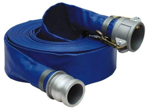 Alliance Hose & Rubber - -5 to 130°F, 6" Inside x 6" Outside Diam, PVC Liquid Suction & Discharge Hose - Blue, 100' Long, 35 psi Working Pressure - A1 Tooling