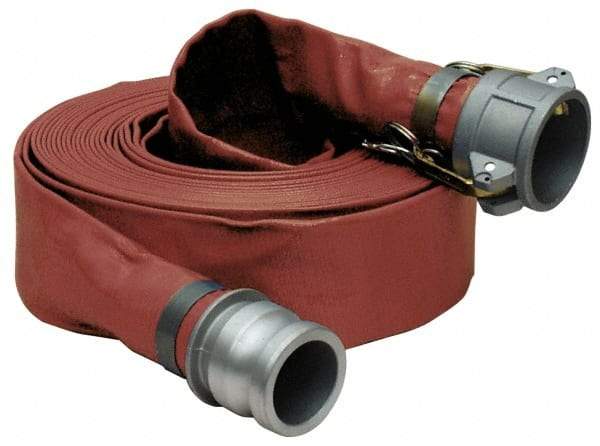 Alliance Hose & Rubber - -5 to 130°F, 4" Inside x 4" Outside Diam, PVC Liquid Suction & Discharge Hose - Brown, 100' Long, 100 psi Working Pressure - A1 Tooling