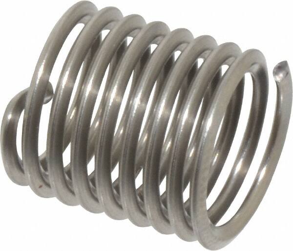 Heli-Coil - M9x1.25 Metric Coarse, 13.5mm OAL, Free Running Helical Insert - 10-7/8 Free Coils, Tanged, Stainless Steel, Bright Finish, 1-1/2D Insert Length - A1 Tooling