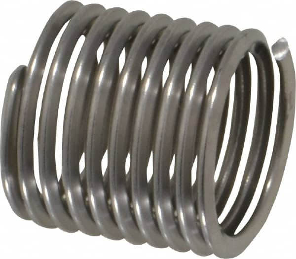 Heli-Coil - M12x1.50 Metric Fine, 18mm OAL, Free Running Helical Insert - 9-5/8 Free Coils, Tanged, Stainless Steel, Bright Finish, 1-1/2D Insert Length - Exact Industrial Supply