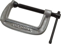 Gibraltar - Light-Duty 2-1/2" Max Opening, 1-7/16" Throat Depth, Cast Iron Standard C-Clamp - 600 Lb Capacity, 0" Min Opening, Standard Throat Depth, Malleable Cast Iron Screw - A1 Tooling