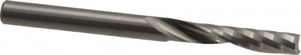 Onsrud - 1/4" Cutting Diam x 1-1/4" Length of Cut, 1 Flute, Upcut Spiral Router Bit - Uncoated, Right Hand Cut, Solid Carbide, 3" OAL x 1/4" Shank Diam, Single Edge, 21° Helix Angle - A1 Tooling