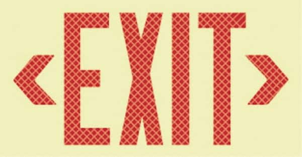 NMC - Exit, Plastic Exit Sign - 17" Wide x 10" High, Glow-in-the-Dark - A1 Tooling