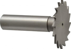 Made in USA - 1-1/2" Diam x 1/16" Face Width, High Speed Steel, 20 Teeth, Shank Connection Woodruff Keyseat Cutter - Uncoated, 2-1/4" OAL x 1/2" Shank, Straight Teeth - A1 Tooling