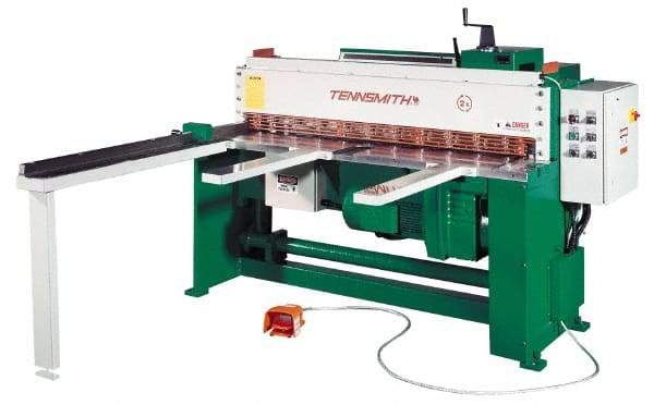 Tennsmith - 73 Inch Long Blade, Electric Power Floor Shear - 92 Inch Wide x 27 Inch Deep x 56 Inch High, 0.0787 Inch Stainless Steel Capacity, 0.1378 Inch Mild Steel Capacity, 30 Inch Back Gauge Range - A1 Tooling