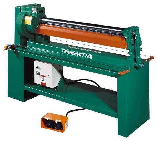 Tennsmith - 20 Gauge Max Stainless Steel Capacity, 49 Inch Max Forming Width, Floor Machine, Electric Slip Roll - 3/4 hp, 77 Inch Overall Width, x 50 Inch Overall Height, 3 Inch Slip Roll Diameter, 3/8, 1/2, 5/8 Inch Wire Groove Width, 230/460 Voltage - A1 Tooling