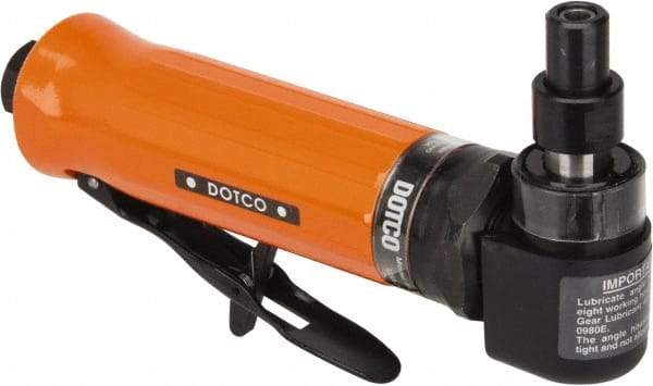 Dotco - 1/4" Collet, Angle Handle, Air Angle Die Grinder - 20,000 RPM, Rear Exhaust, 23 CFM, 0.4 hp, 90 psi, 1/4" Inlet - A1 Tooling