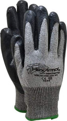 HexArmor - Size L (9), ANSI Cut Lvl A8, Puncture Lvl 5, Nitrile Coated Cut & Puncture Resistant Gloves - Palm & Fingers Coated, SuperFabric/HPPE Lining, Knit Wrist, Gray/Black, Paired - A1 Tooling