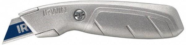 Irwin - Fixed Utility Knife - 2-1/4" Blade, Silver Aluminum Handle, 1 Blade Included - A1 Tooling