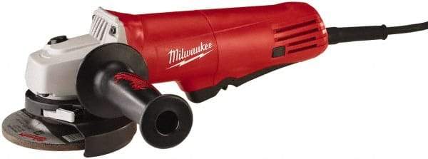 Milwaukee Tool - 4-1/2" Wheel Diam, 10,000 RPM, Corded Angle & Disc Grinder - 5/8-11 Spindle, 120 Volts, 7.5 Amps, Side Exhaust - A1 Tooling