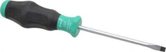 Wera - 198mm OAL Standard Slotted Screwdriver - 100mm Blade Length, Round Shank, Ergonomic Handle - A1 Tooling