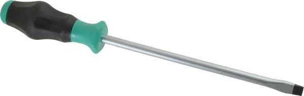 Wera - 312mm OAL Standard Slotted Screwdriver - 200mm Blade Length, Round Shank, Ergonomic Handle - A1 Tooling