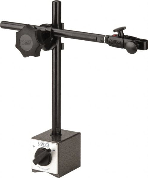 Noga - 175 Lb Magnetic Force, Fine Adjustment Indicator Positioner & Holder with Base - Post & Clamp, Rectangular Base, 2-3/8" Base Height, 60mm Base Length, 2" Base Width - A1 Tooling