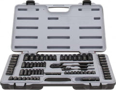 Stanley - 69 Piece 1/4 & 3/8" Drive Standard Deep Socket Set - 6 Points, 3/16 to 3/4", 7 to 19mm, Inch/Metric Measurement Standard - A1 Tooling