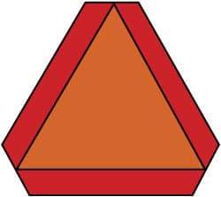 NMC - "Slow Moving Vehicle Emblem", 16" Wide x 14" High, Vinyl Construction Roadway Signs - 0.0045" Thick, Orange, High Intensity Reflectivity, Triangle, Adhesive Backed Mount - A1 Tooling