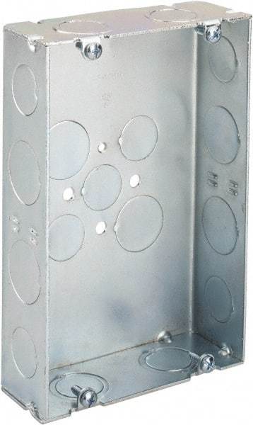 Cooper Crouse-Hinds - 2 Gang, (17) 1/2 & 3/4" Knockouts, Steel Rectangle Wall Box - 4-1/2" Overall Height x 6-13/16" Overall Width x 1-5/8" Overall Depth - A1 Tooling