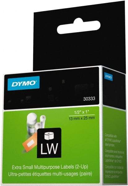 Dymo - 1" Wide x 1/2" Long, White Multi-Purpose Label - For DYMO LabelWriter Printers - A1 Tooling