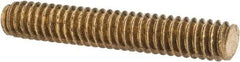 Value Collection - 1/4-20 1-1/2" OAL Fully Threaded Stud - Brass, Plain Finish - A1 Tooling