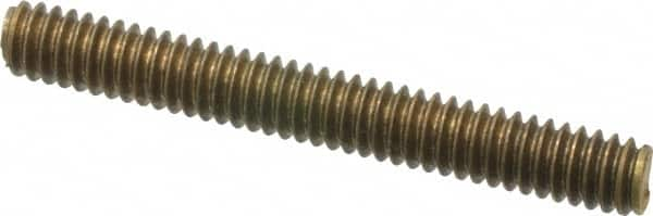 Value Collection - 1/4-20 2" OAL Fully Threaded Stud - Brass, Plain Finish - A1 Tooling