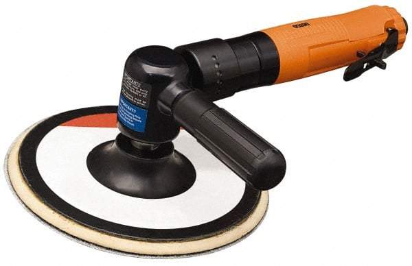 Cleco - 7" Pad Diam, 3,300 RPM, 0.9 hp, Handheld Pneumatic Buffer - 38 CFM, 5/8-11" Spindle Thread, 1/4" Inlet - A1 Tooling