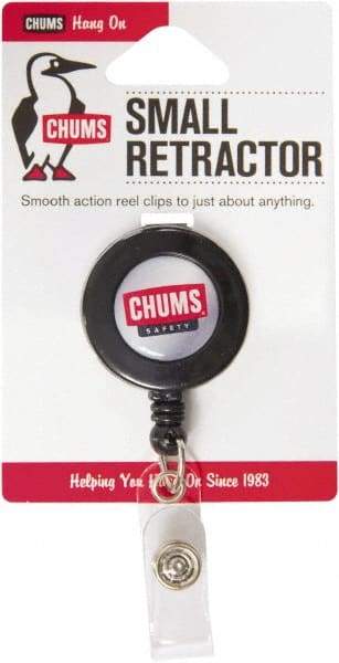 Chums - 36 Inch Long, Retractable ID Holder Strap - Black, Clip On - A1 Tooling