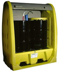 Enpac - 2 Drum, 58 Gal Sump Capacity, Pallet with Rolltop Hardcover - 69" High, Vertical Storage, Polyethylene - A1 Tooling