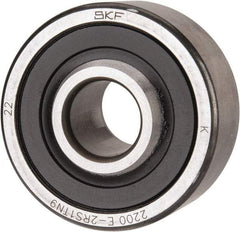 SKF - 10mm Bore Diam, 30mm OD, Double Seal Self Aligning Radial Ball Bearing - 14mm Wide, 2 Rows, Round Bore, 389 Lb Static Capacity, 1,810 Lb Dynamic Capacity - A1 Tooling