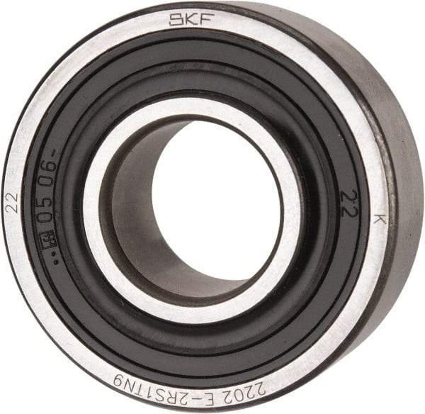 SKF - 15mm Bore Diam, 35mm OD, Double Seal Self Aligning Radial Ball Bearing - 14mm Wide, 2 Rows, Round Bore, 459 Lb Static Capacity, 1,960 Lb Dynamic Capacity - A1 Tooling