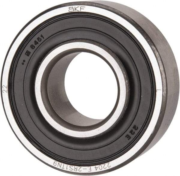 SKF - 17mm Bore Diam, 47mm OD, Double Seal Self Aligning Radial Ball Bearing - 19mm Wide, 2 Rows, Round Bore, 798 Lb Static Capacity, 3,280 Lb Dynamic Capacity - A1 Tooling