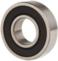 SKF - 1/2" Bore Diam, 1-1/8" OD, Double Seal Deep Groove Radial Ball Bearing - 5/16" Wide, 1 Row, Round Bore, 540 Lb Static Capacity, 1,140 Lb Dynamic Capacity - A1 Tooling