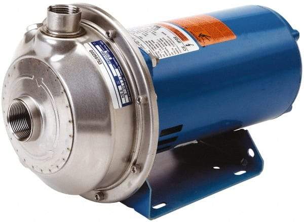 Goulds Pumps - TEFC Motor, 208-230/460 Volt, 9.8/4.9 Amp, 3 Phase, 3 HP, 3500 RPM, 316L Stainless Steel Straight Pump - 1-1/4 Inch Inlet, 1 Inch Outlet, 67 Max Head psi, 316L Stainless Steel Impeller, Carbon Ceramic Buna Seal, 155 Ft. Shut Off - A1 Tooling