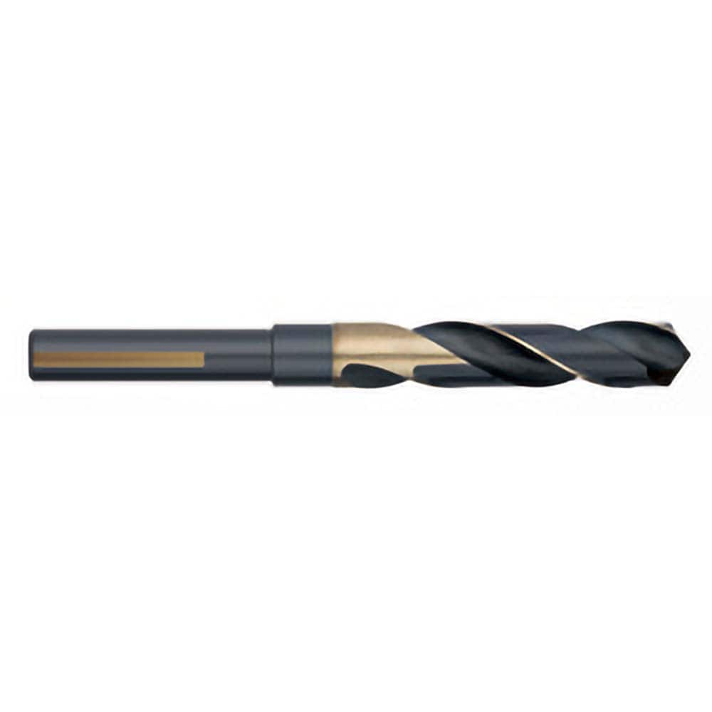 Titan USA - 1" 118° 1/2" Shank Black Oxide/Gold Finish High Speed Steel Silver & Deming Reduced Shank Drill Bit - Exact Industrial Supply