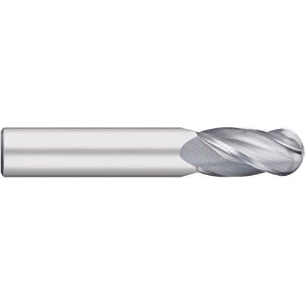 Titan USA - Ball End Mills; Mill Diameter (Decimal Inch): 0.0938 ; Number of Flutes: 4 ; Length of Cut (Inch): 3/8 ; Length of Cut (Decimal Inch): 0.3750 ; Material: Solid Carbide ; Overall Length (Inch): 1-1/2 - Exact Industrial Supply