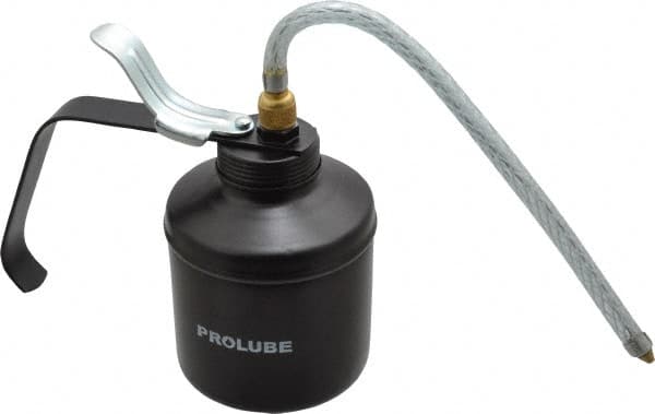 PRO-LUBE - 500 mL Capcity, 9" Long Flexible Spout, Lever-Type Oiler - Steel Pump, Steel Body, Powder Coated - A1 Tooling