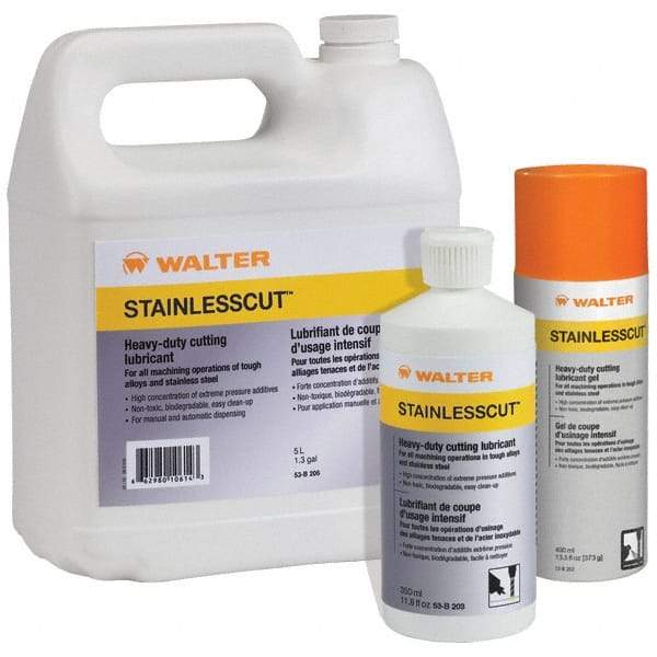 WALTER Surface Technologies - StainlessCut, 350 mL Bottle Cutting Fluid - Liquid, For Broaching, Drilling, Milling, Reaming, Sawing, Turning - A1 Tooling