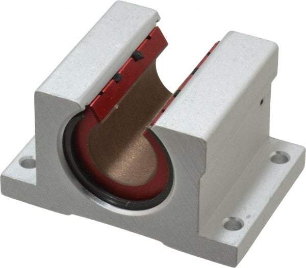 Pacific Bearing - 3/4" ID, 2-3/4" OAW x 2.063" OAL x 2.188" OAH Open Pillow Block - 1,905 Lb Static Cap, 2-3/8" Btw Mnt Hole Ctrs, 0.937" Base-to-Ctr Ht, Aluminum - A1 Tooling