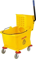 PRO-SOURCE - 31 Qt Plastic Bucket & Wringer - 22" Long x 18-1/2" High x 17" Wide, Yellow - A1 Tooling